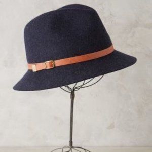 Anthropologie Genie By Eugenia Kim Navy Felt Hat